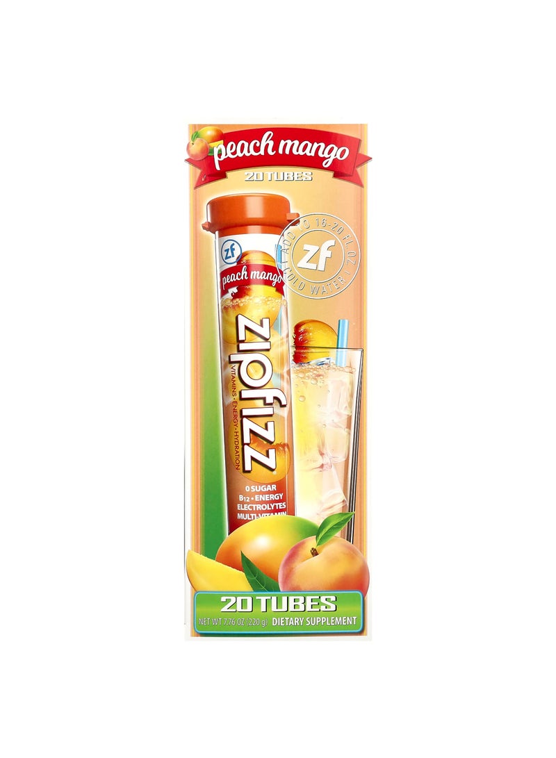 Energy Drink Mix, Peach Mango, 20 Tubes, 0.39 oz (11 g) Each